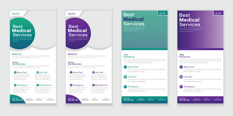 Bundle Medical Roll-Up Or Dl Flyer And Rack Card Design Creative Flyer Set, Corporate Branding, Brochure Template