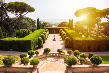 Park and landscape design of papal garden in Castel Gandolfo, Italy