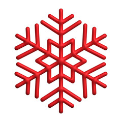 3d realistic red snowflake christmas ornament decoration design for element