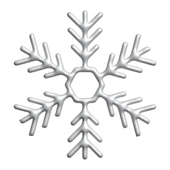 3d realistic white snowflake christmas ornament decoration design for element