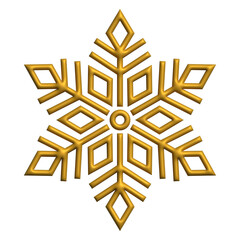 3d realistic gold snowflake christmas ornament decoration design for element