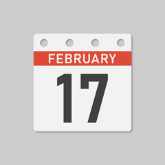 Icon page calendar day - 17 February