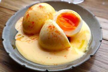 半熟卵の料理