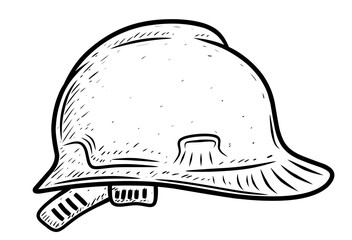 Sketch illustration of a helmet