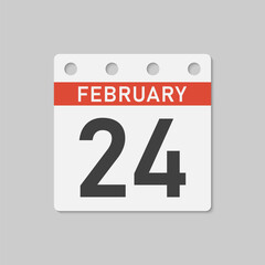 Icon page calendar day - 24 February