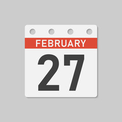 Icon page calendar day - 27 February