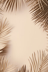 Beige palm leaf background