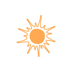 set of hand drawn vector sun elements shape