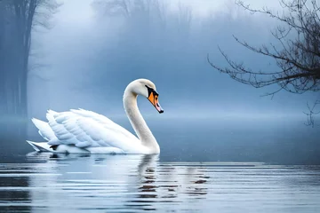 Selbstklebende Fototapeten swan on the lake © Hammad