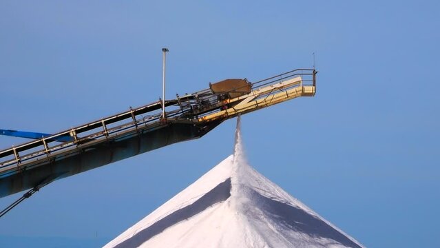 Salt production in the salworks of Aigues Mortes, France.