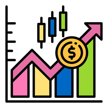 financial growth chart with dollar coin clip art preview