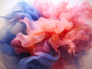 Fototapeta premium Trendy wallpaper with a luxury natural pattern. Translucent, amazingly bright, and free-flowing ink colors in an abstract artwork. ART for your design project. Transparent creativity.