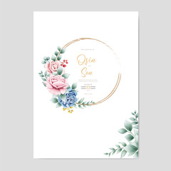  hand drawn floral wedding invitation card template 