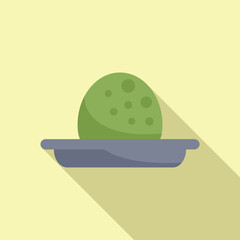 Wasabi food ball icon flat vector. Vegetable sign leaf food. Meal cuisine herb