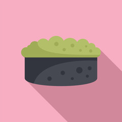 Eating asian sushi healthy icon flat vector. Herb cuisine herb. Japan diet natural