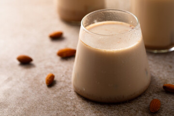 Homemade iced vegan cocoa drink