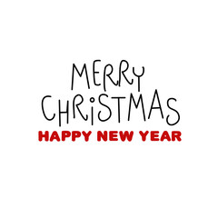 Lettering a “merry christmas happy new year”