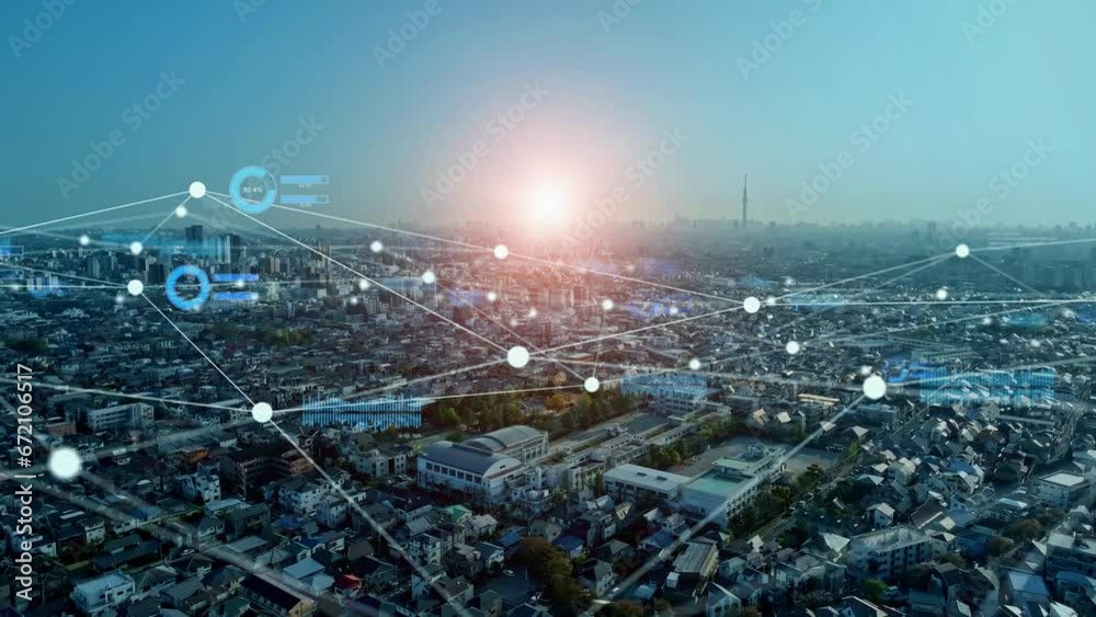Poster smart city and communication network concept. 5g. lpwa (low power wide area). wireless communication