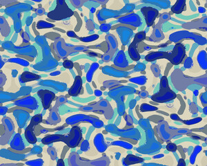 Full Seamless Abstract Pattern Fabric Print. Repeat Texture Design for Woman Dress Shawl Scarf and Linens. Endless Vector Design Background.