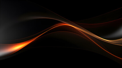 Modern Black gold wave Background on black background,  Line Light wave Abstract