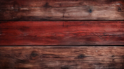 Rustic old weathered red wood plank background.