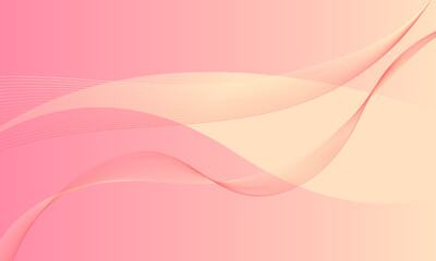 pink gradient yellow color with lines wave curves on smooth abstract background