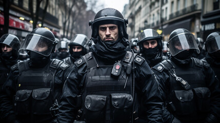 Obraz premium police during a demonstration