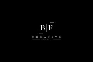 minimalist BF initial logo with simple vertical stroke line in black 110323 - obrazy, fototapety, plakaty