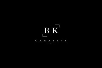 minimalist BK initial logo with simple vertical stroke line in black 110323 - obrazy, fototapety, plakaty