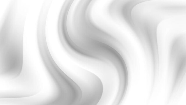 Bright white grey waves abstract motion background. Seamless looping animation. Abstract white elegant wallpaper design.