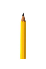 Yellow pencil isolated on transparent background.