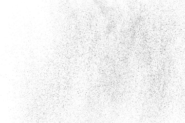 Distressed black texture. Dark grainy texture on white background. Dust overlay textured. Grain noise particles. Rusted white effect. Grunge design elements. Vector illustration.  