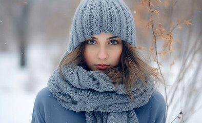 portrait of a woman in winter