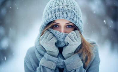 Fototapeta na wymiar woman in winter clothes