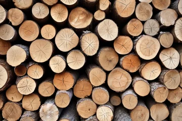 Möbelaufkleber stack of firewood © Denis