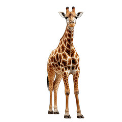 Full view of of giraffe isolated on white background