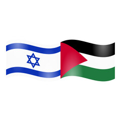National flag of Israel and Palestine