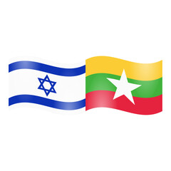 National flag of Israel and Myanmar