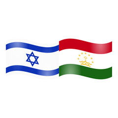 National flag of Israel and Tajikistan