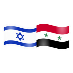 National flag of Israel and Syria