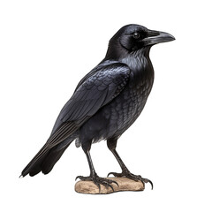 Fototapeta premium Full view of Crow/blackbird isolated on white background