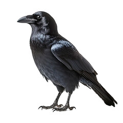 Fototapeta premium Full view of Crow/blackbird isolated on white background