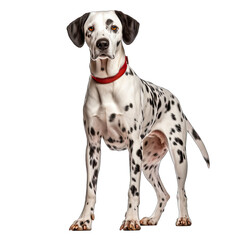 Full view of dalmatian dog isolated on white