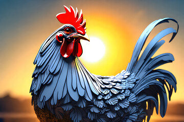 Draw the sun holding a chicken.
Generative AI