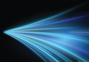 Modern abstract high-speed light motion effect on black background. vector illustration.