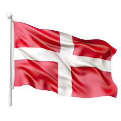 Denmark national flag isolated on white