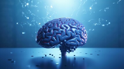 AI thinking brain concept, AI-generated.