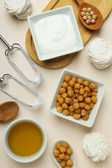 Aquafaba, concept of vegan food and cuisine