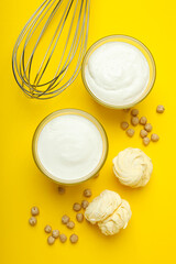 Aquafaba, concept of vegan food and cuisine