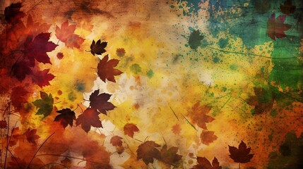 Colorful fall leaves background texture, AI-generated.